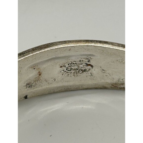 Vintage Taxco Mexico Silver-Tone & Abalone Inlay Cuff Bracelet Size 6.5 - Picture 9 of 9